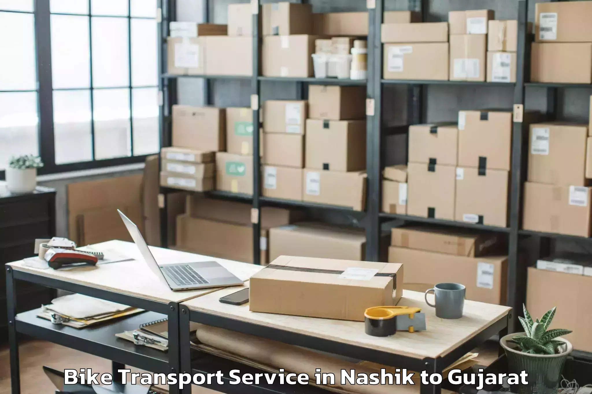 Efficient Nashik to Ganpat University Mehsana Bike Transport